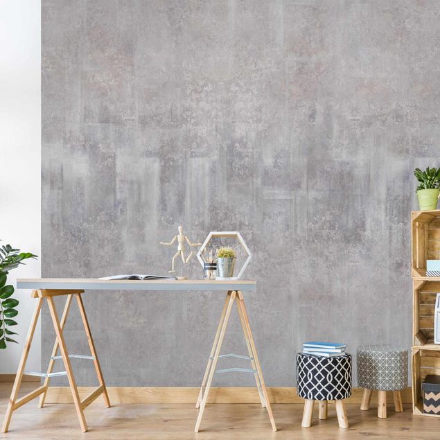 Papel de parede vintage Rustic Concrete Pattern Grey