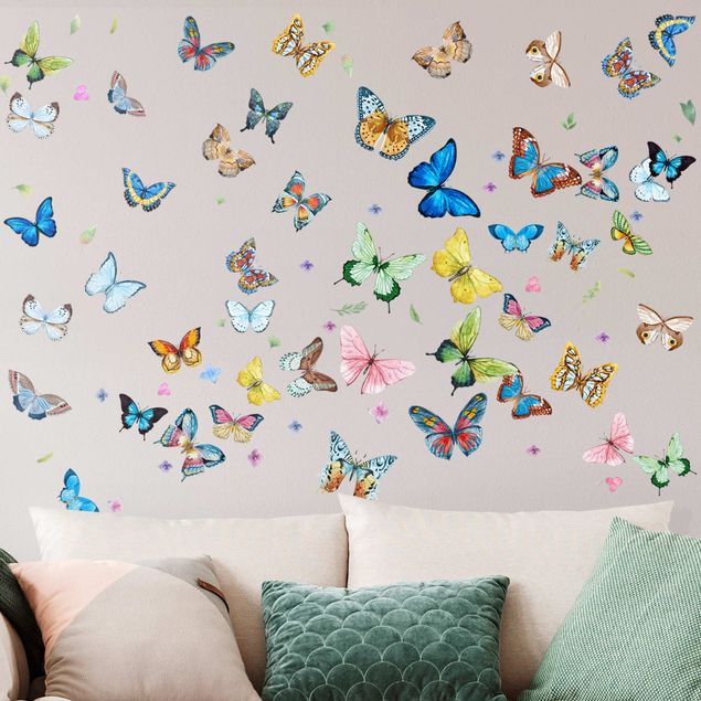 decoração para quartos infantis Butterflies Watercolor XXL Set