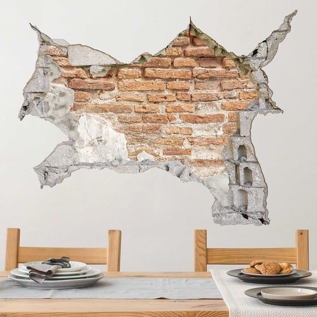 Autocolantes de parede 3D Shabby Brick Wall