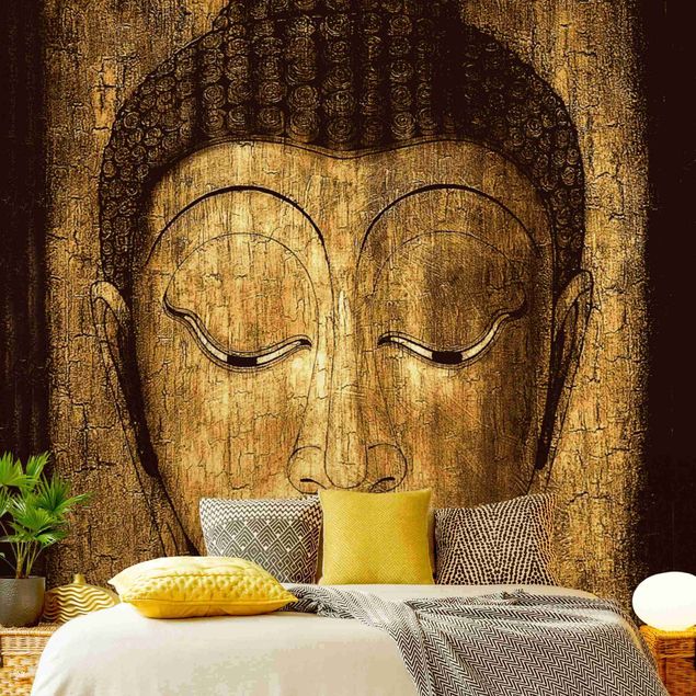 papel de parede para quarto de casal moderno Smiling Buddha