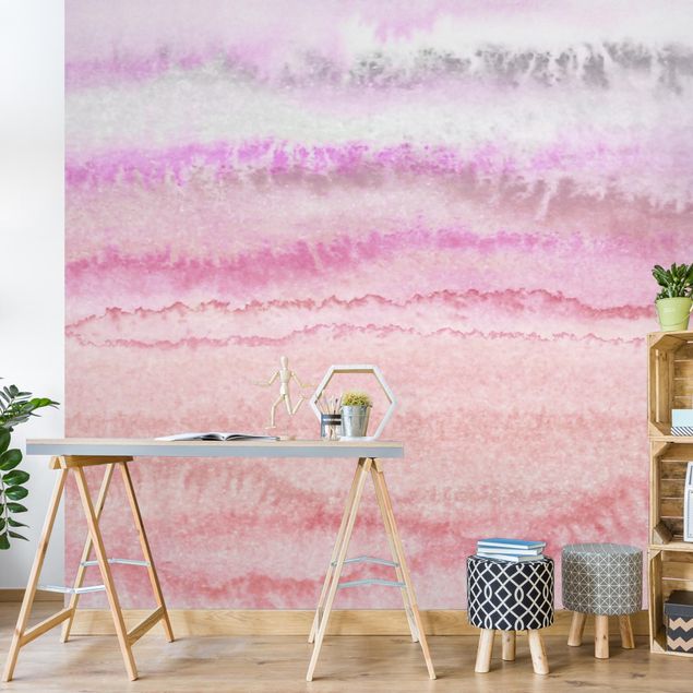 papel de parede para quarto de casal moderno Play Of Colours In Pink