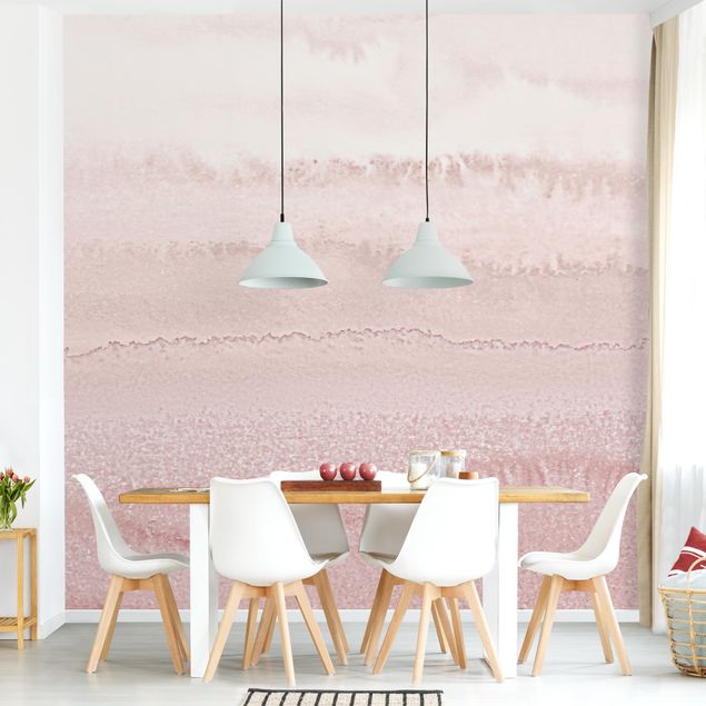 papel de parede para quarto de casal moderno Play Of Colours In Light Pink