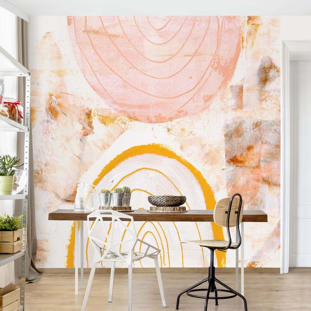 decoraçao para parede de cozinha Bright Colour Arcs In Caramel II