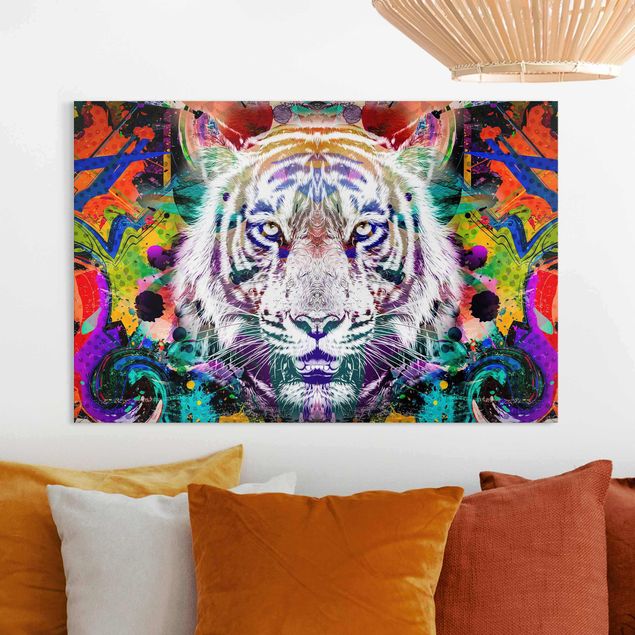 Telas decorativas tigres Street Art Tiger