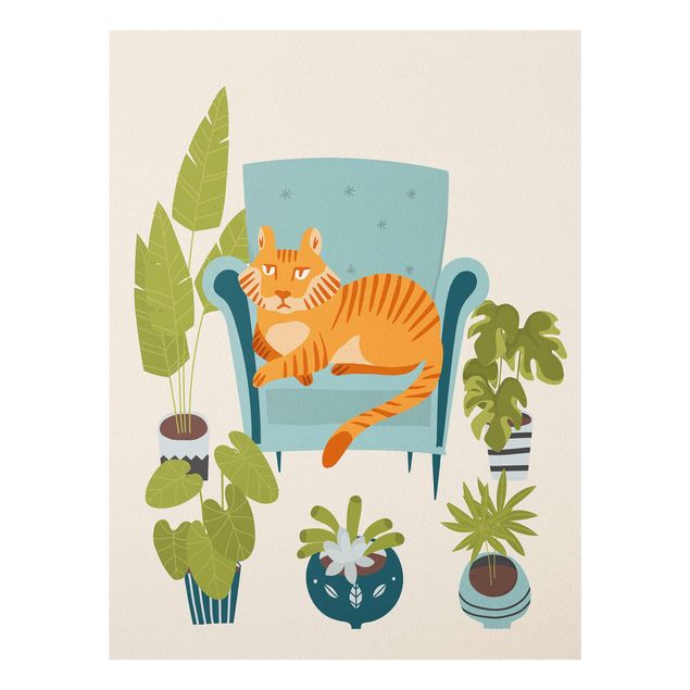 quadros decorativos para sala modernos Domestic Mini Tiger Illustration