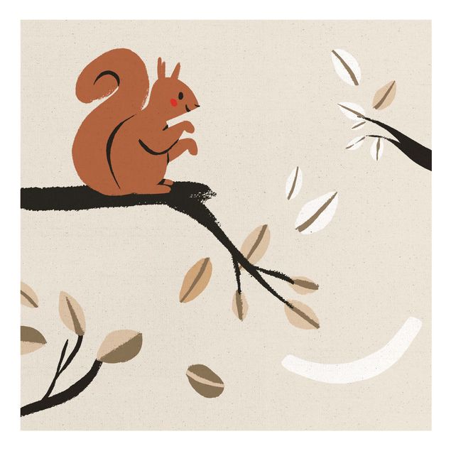 Quadros em marrom Cute Animal Illustration - Squirrel