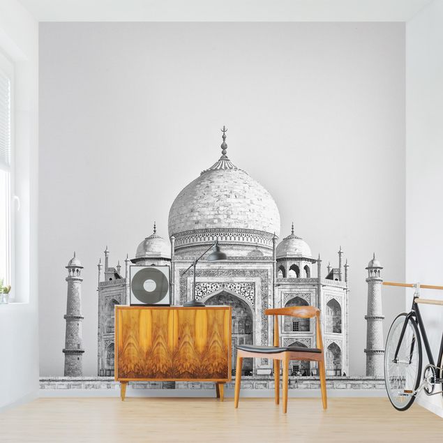 papel de parede para quarto de casal moderno Taj Mahal In Gray
