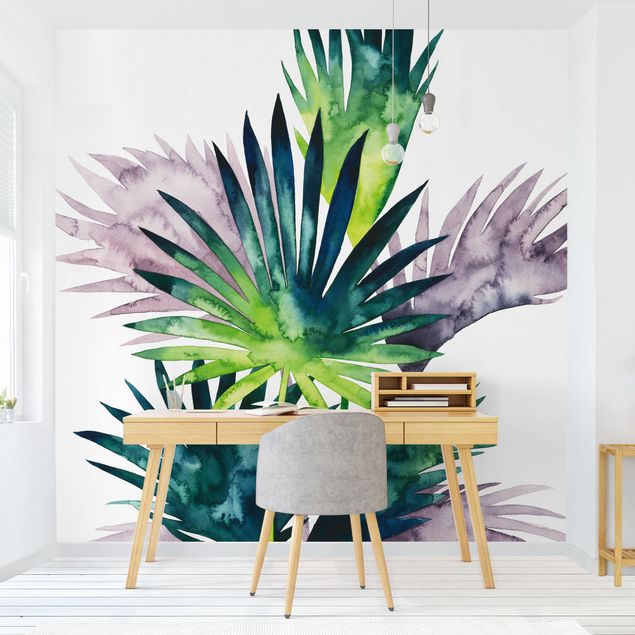 papel de parede para quarto de casal moderno Exotic Foliage - Fan Palm