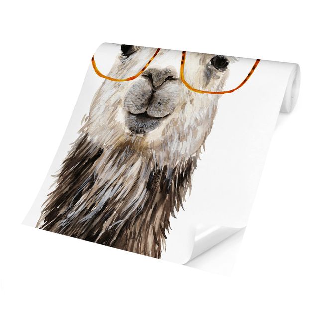 papel parede branco Hip Lama With Glasses IV
