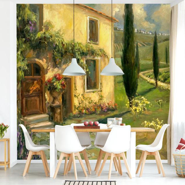 papel de parede moderno para sala Italian Countryside - Cypress