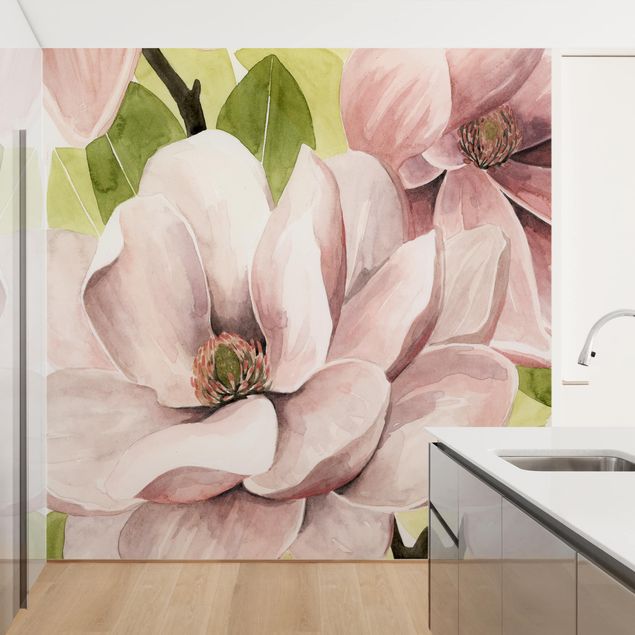 Papel de parede com flores Magnolia Blush I