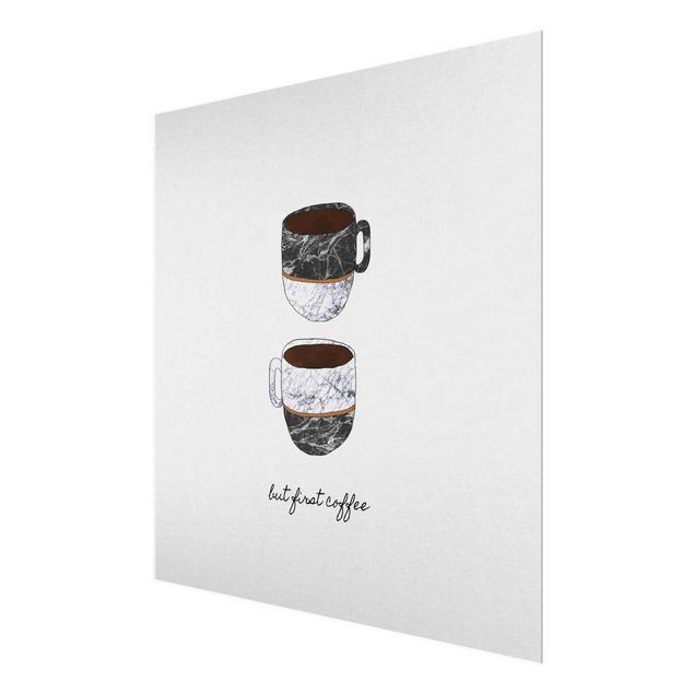 Quadros decorativos Coffee Mugs Quote But first Coffee