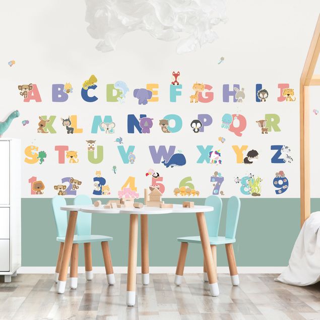 Decoração para quarto infantil Animal alphabet set