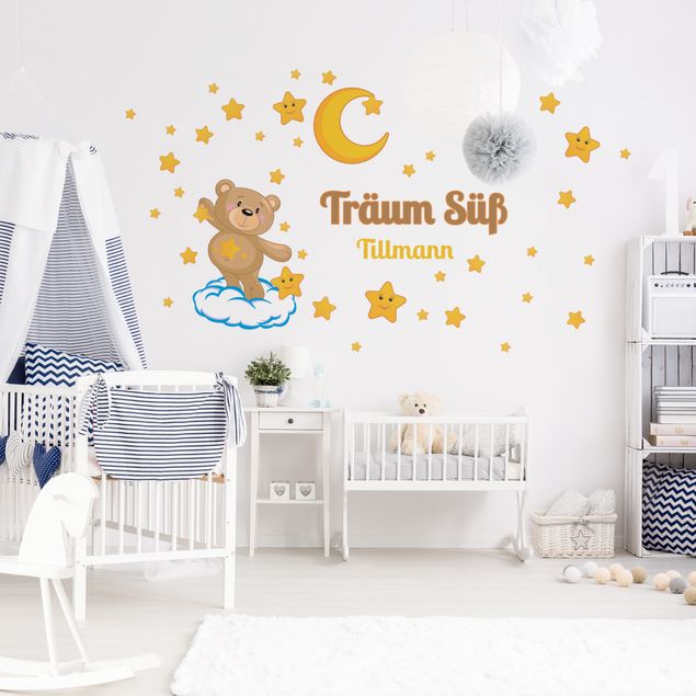 decoração para quartos infantis Dream sweet Bärchen Stars and Moon