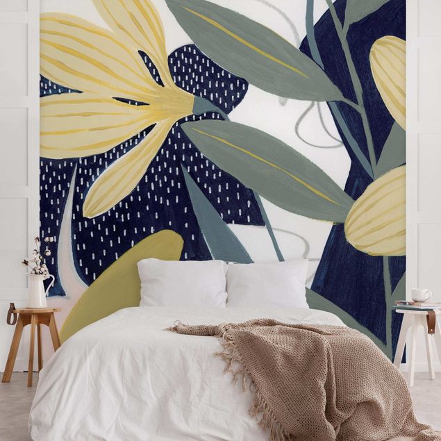 papel de parede moderno Tropical Flowers In The Attic II