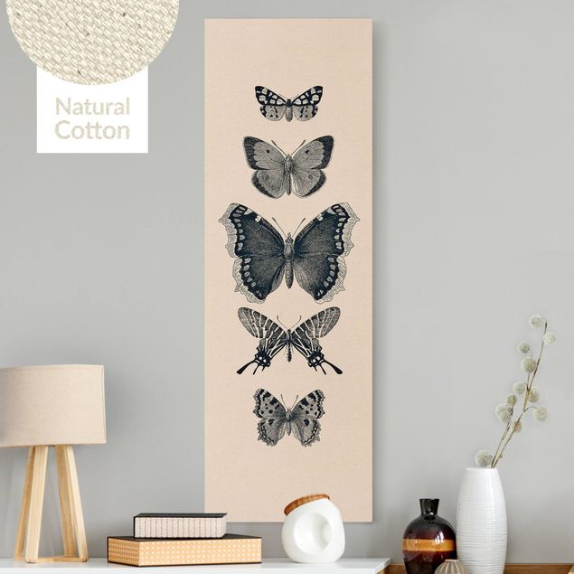 decoraçao cozinha Ink Butterflies On Beige Backdrop