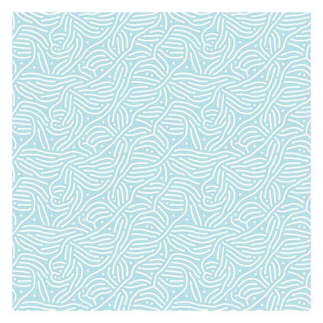 Mural de parede Playful Pattern With Lines And Dots In Light Blue