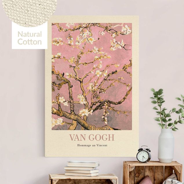 Quadros movimento artístico Impressionismo Vincent van Gogh - Almond Blossom In Pink - Museum Edition