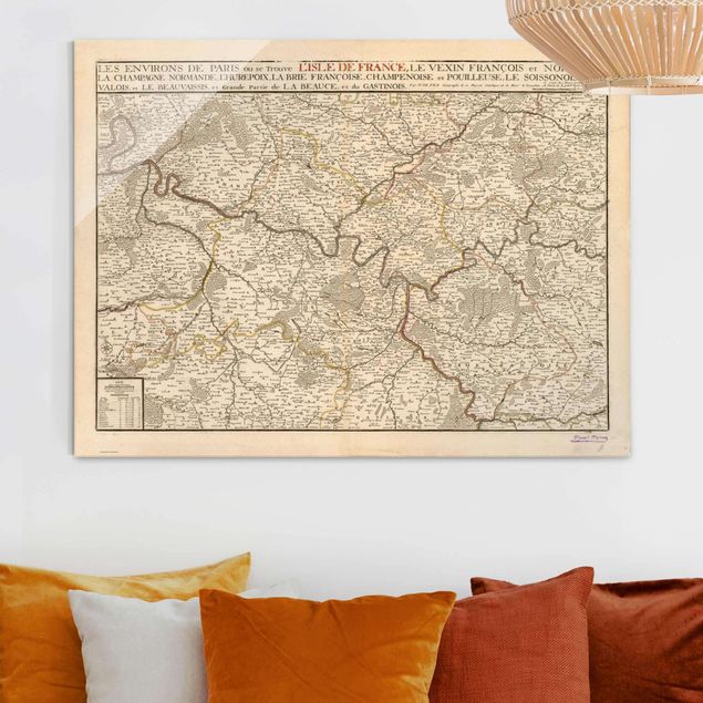 decoraçao para parede de cozinha Vintage Map France