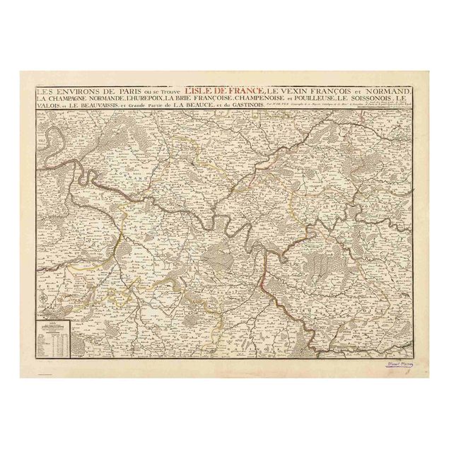 Quadros de Andrea Haase Vintage Map France