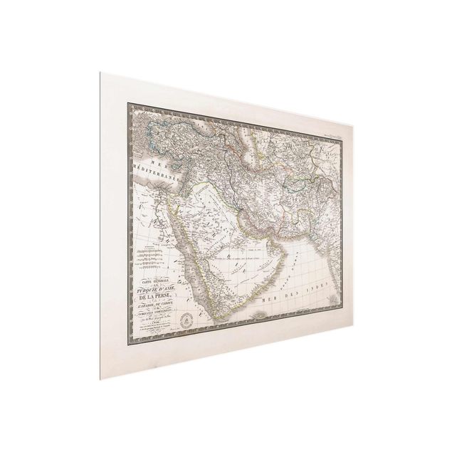 quadro mapa do mundo Vintage Map In The Middle East