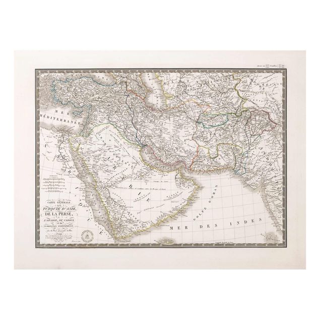 Quadros de Andrea Haase Vintage Map In The Middle East