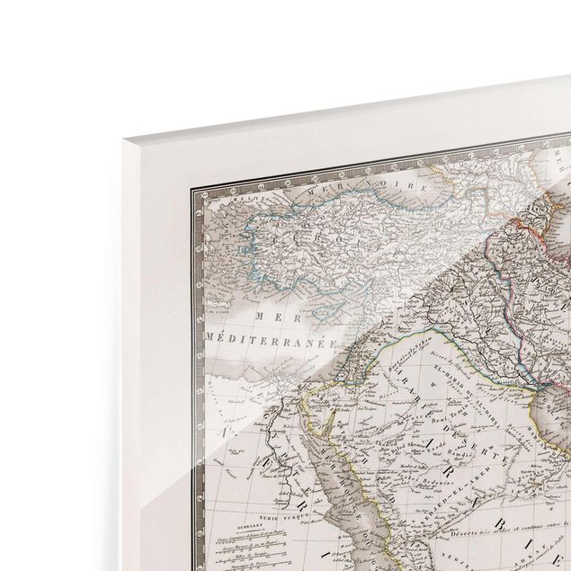quadro de vidro Vintage Map In The Middle East