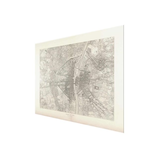 Quadros famosos Vintage Map Paris