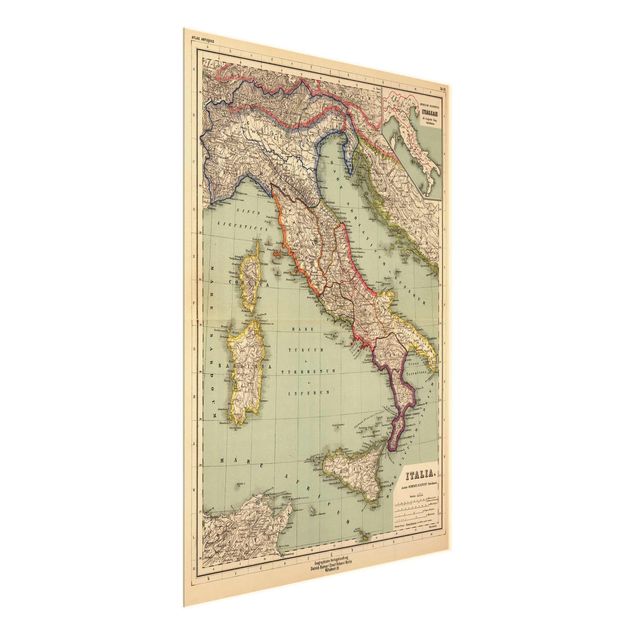 Quadros famosos Vintage Map Italy