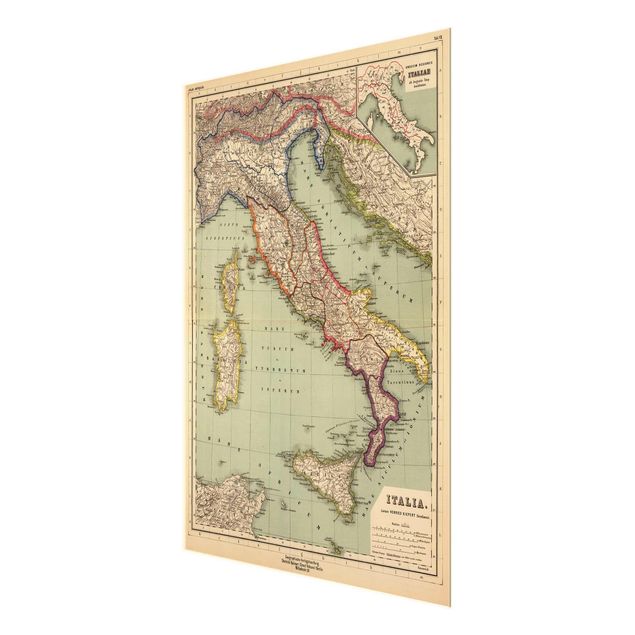 Quadros de Andrea Haase Vintage Map Italy