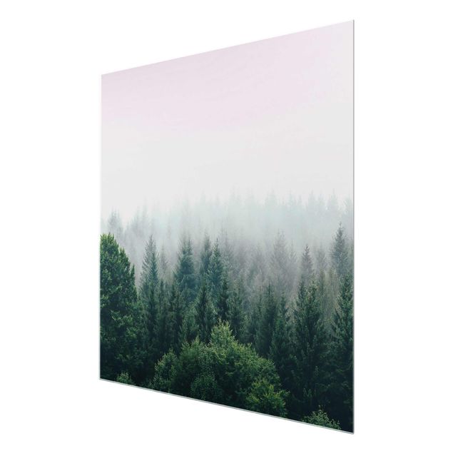 quadros modernos para quarto de casal Foggy Forest Twilight