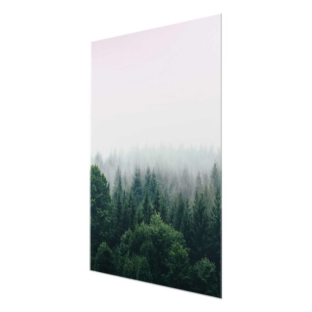quadros modernos para quarto de casal Foggy Forest Twilight