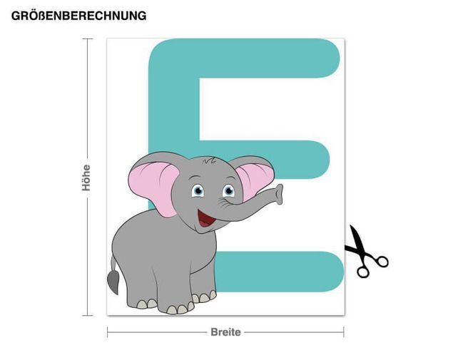 Autocolantes de parede elefantes Kid's ABC - Elephant