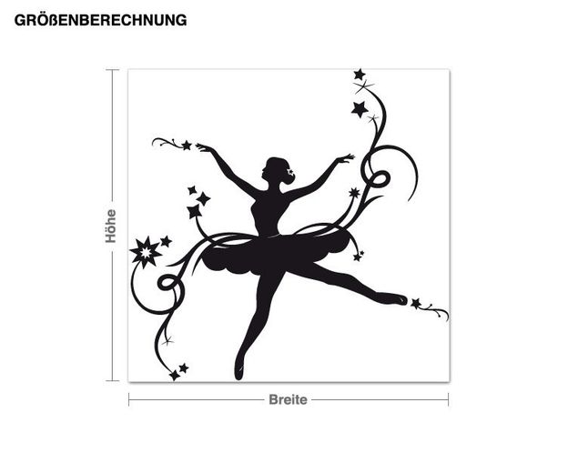 Autocolantes de parede bailarina Leaping Ballerina