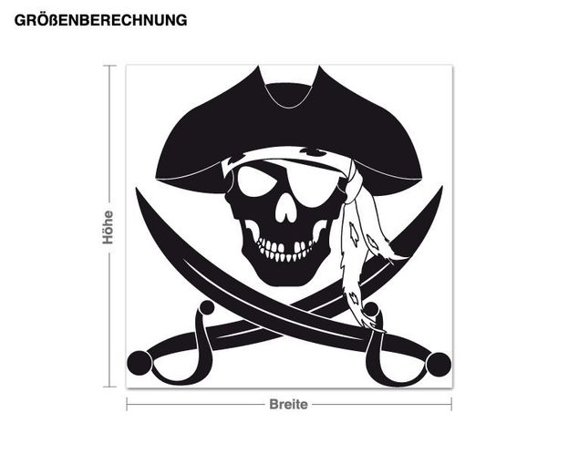 Autocolantes de parede piratas Pirate Skull