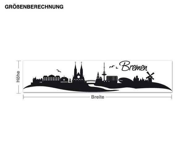 Autocolantes de parede metrópoles Bremen Skyline with Lettering