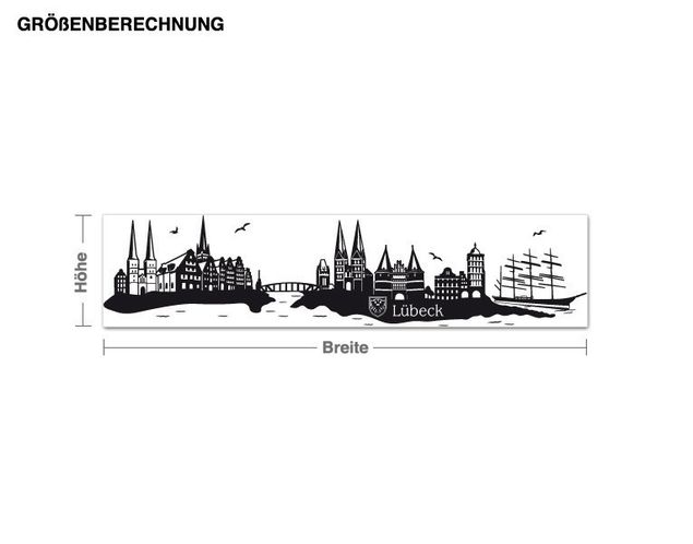 Autocolantes de parede metrópoles Skyline Lübeck