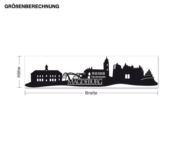 Autocolantes de parede metrópoles Skyline Magdeburg and lettering
