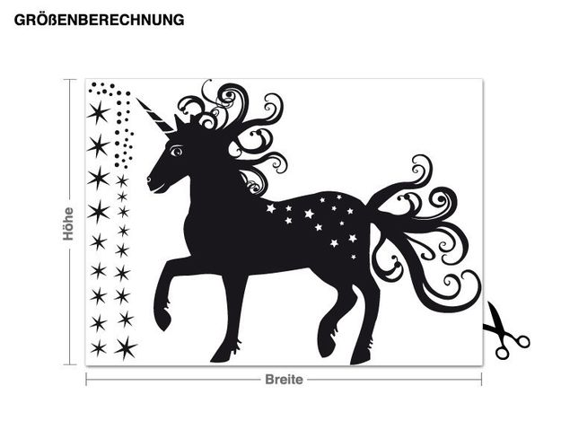 Decoração para quarto infantil Magical unicorn with stars