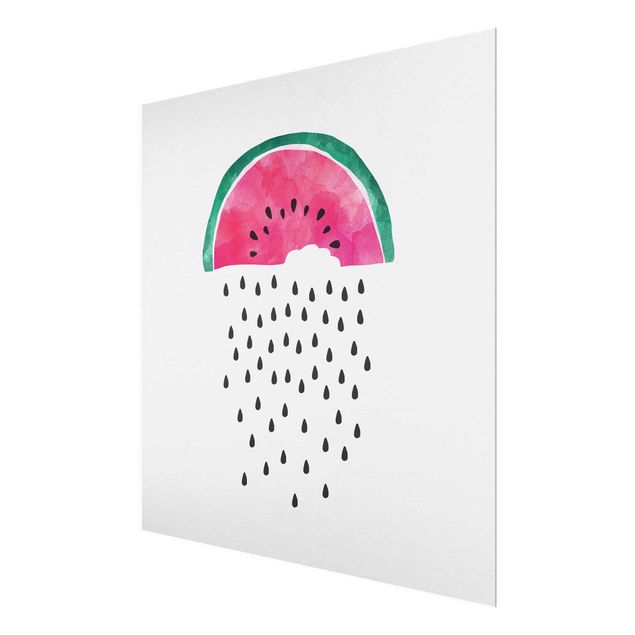 quadro de vidro Watermelon Rain