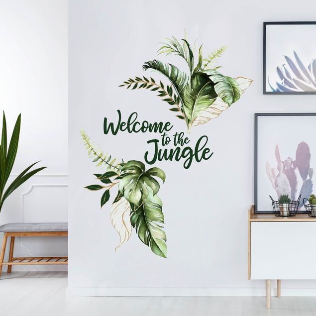 Autocolantes parede Welcome to the Jungle - Leaves Watercolor