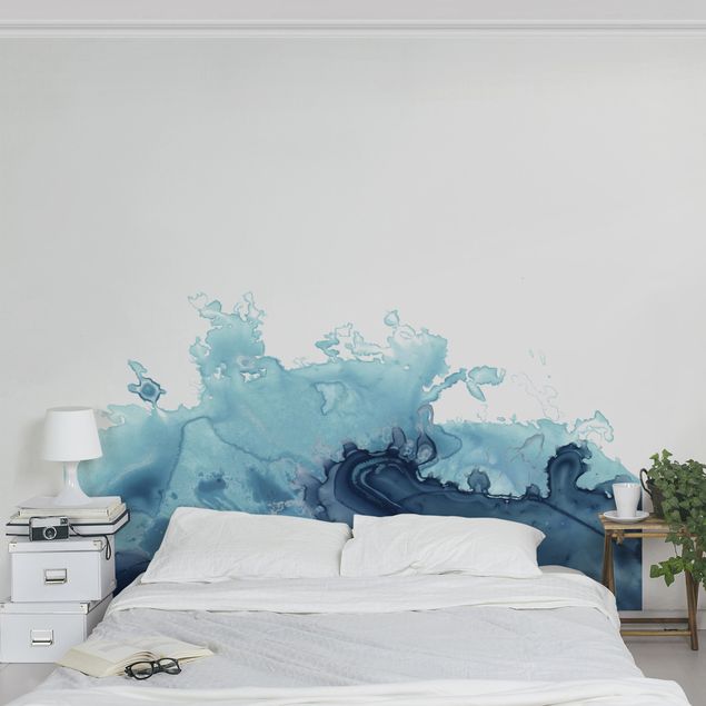 murais de parede Wave Watercolour Blue l