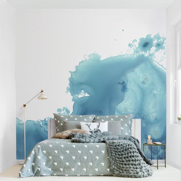 murais de parede Wave Watercolour Turquoise II