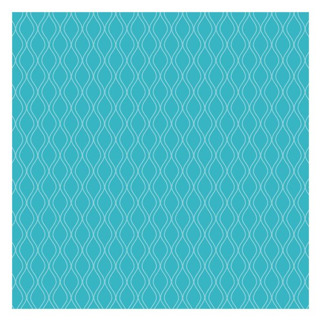 Papel de parede padrões Wave Retro Style Turquoise