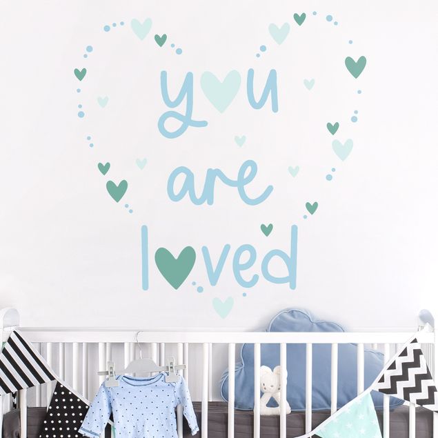 decoração para quartos infantis You Are Loved Heart Blue