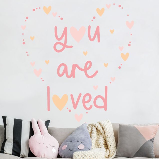 decoração quarto bebé You Are Loved Heart Light Pink