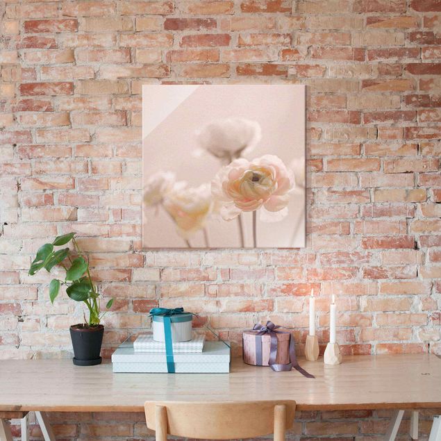 decoraçao para parede de cozinha Delicate Bouquet Of Light Pink Flowers