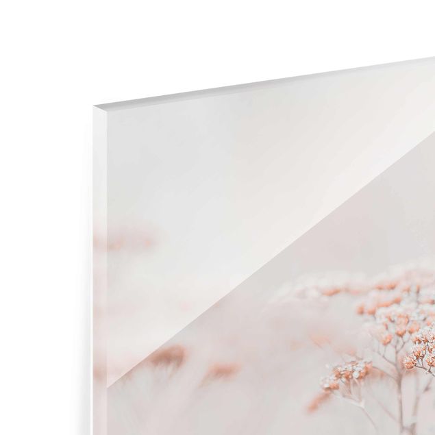 quadro em vidro Pale Pink Wild Flowers