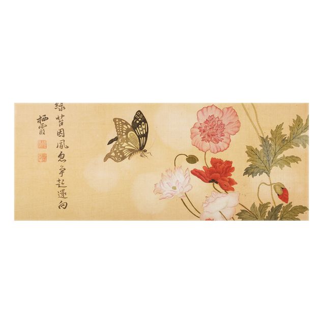 painéis antisalpicos Yuanyu Ma - Poppies And Butterflies