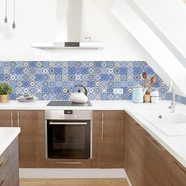 Backsplash de cozinha imitação azulejos Mediterranean Tile Pattern